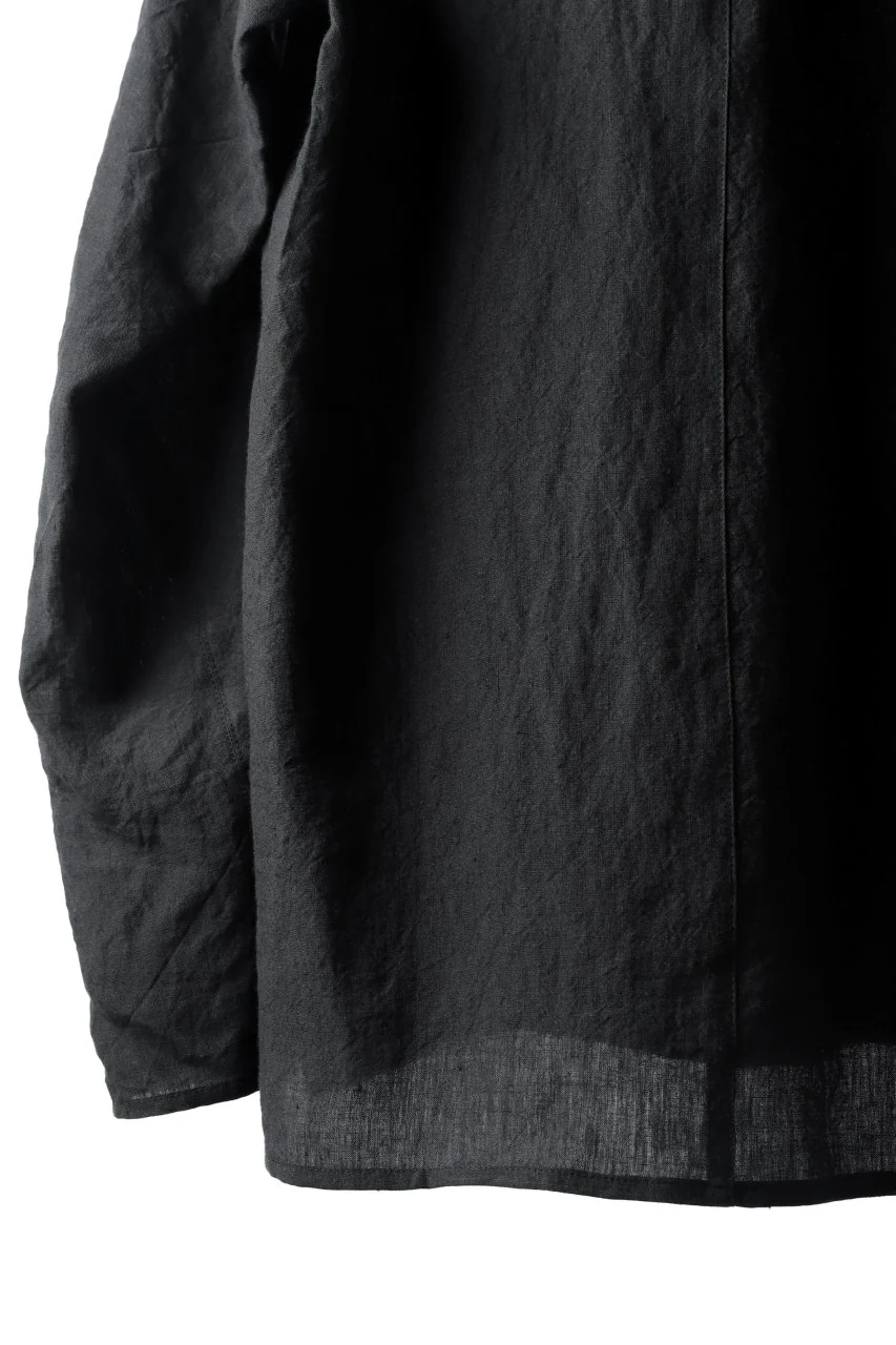 Hannibal. Band Collar Half Front Button Shirt (NIGHT) - Image 10