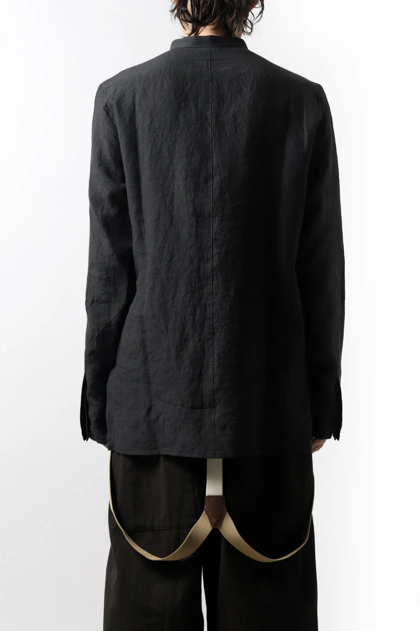 Hannibal. Band Collar Half Front Button Shirt (NIGHT) - Image 20