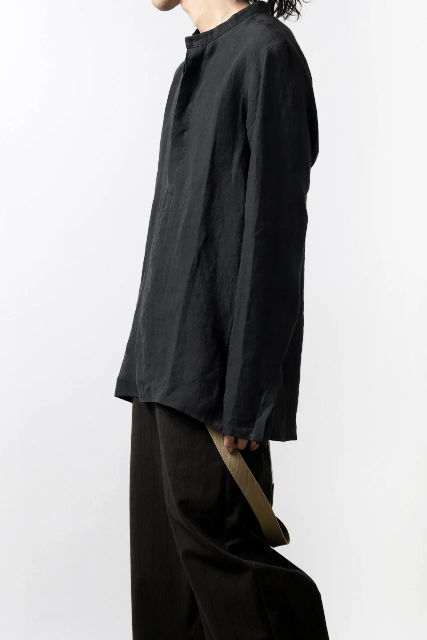 Hannibal. Band Collar Half Front Button Shirt (NIGHT) - Image 28