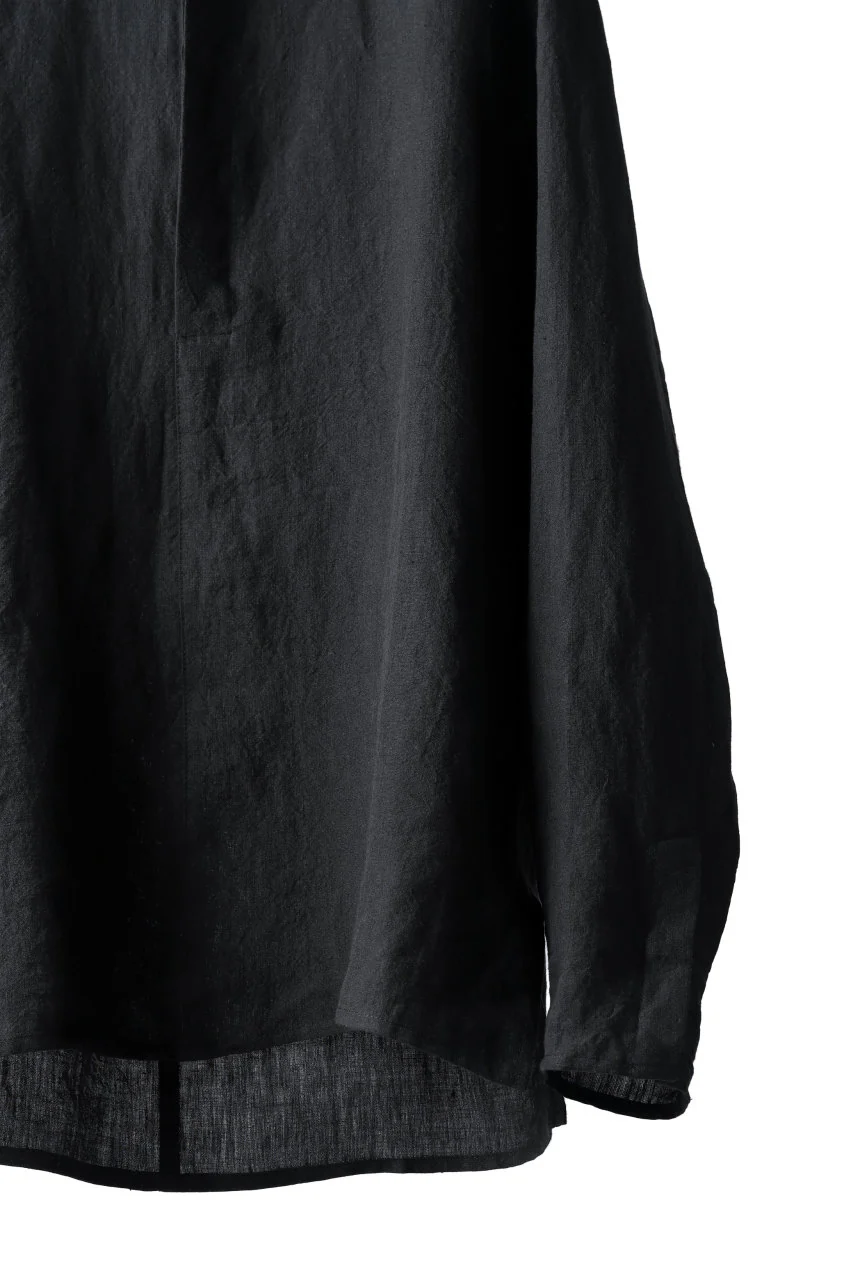 Hannibal. Band Collar Half Front Button Shirt (NIGHT) - Image 6