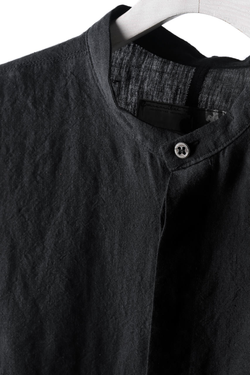 Hannibal. Band Collar Half Front Button Shirt (NIGHT) - Image 7