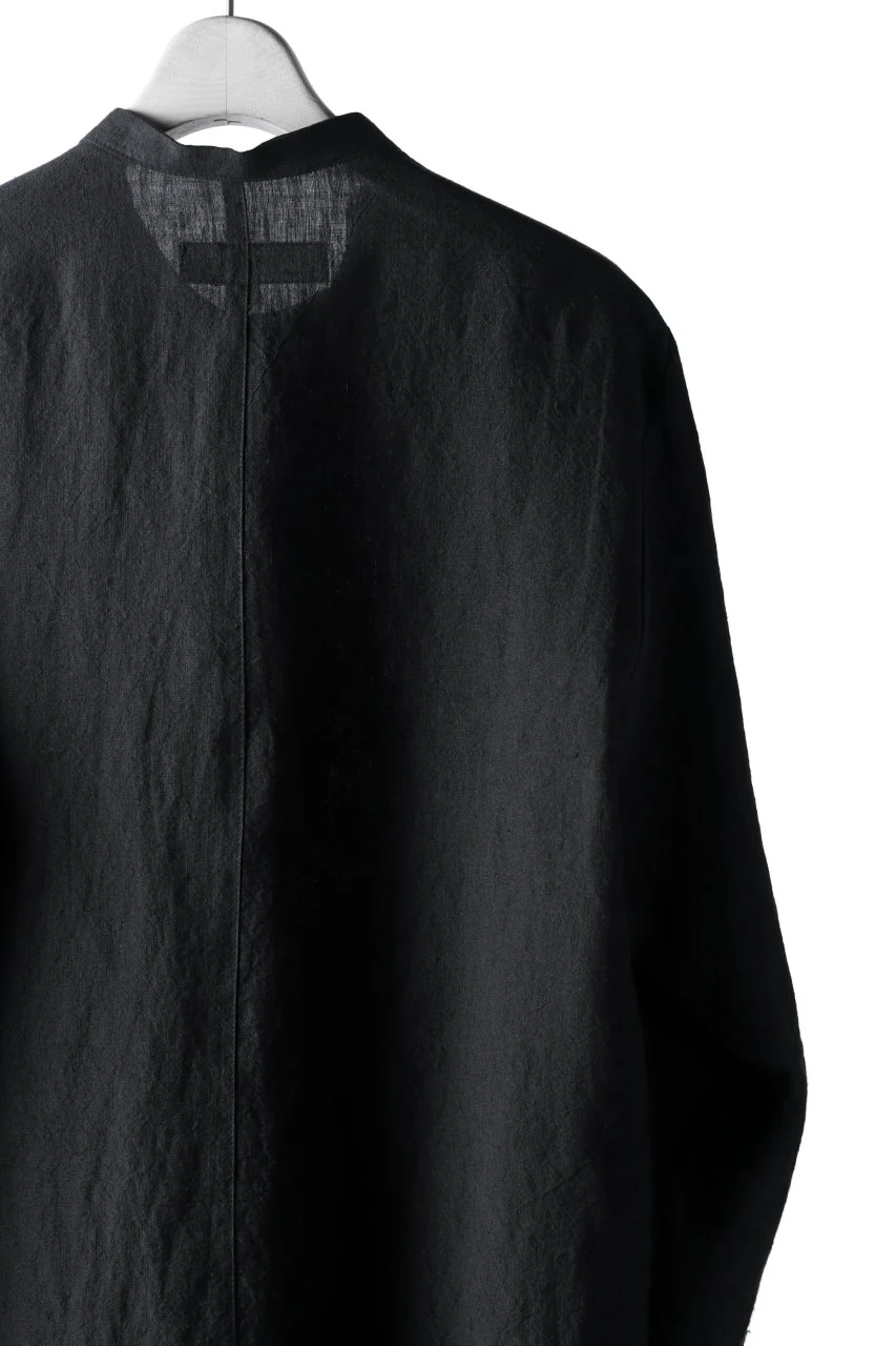Hannibal. Band Collar Half Front Button Shirt (NIGHT) - Image 9