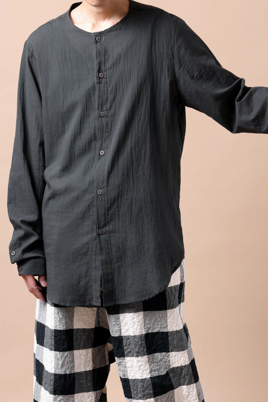 Hannibal. Collarless Shirt / Jos 132. (ANTHRACITE) - Image 20