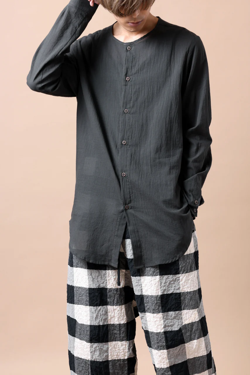 Hannibal. Collarless Shirt / Jos 132. (ANTHRACITE) - Image 21