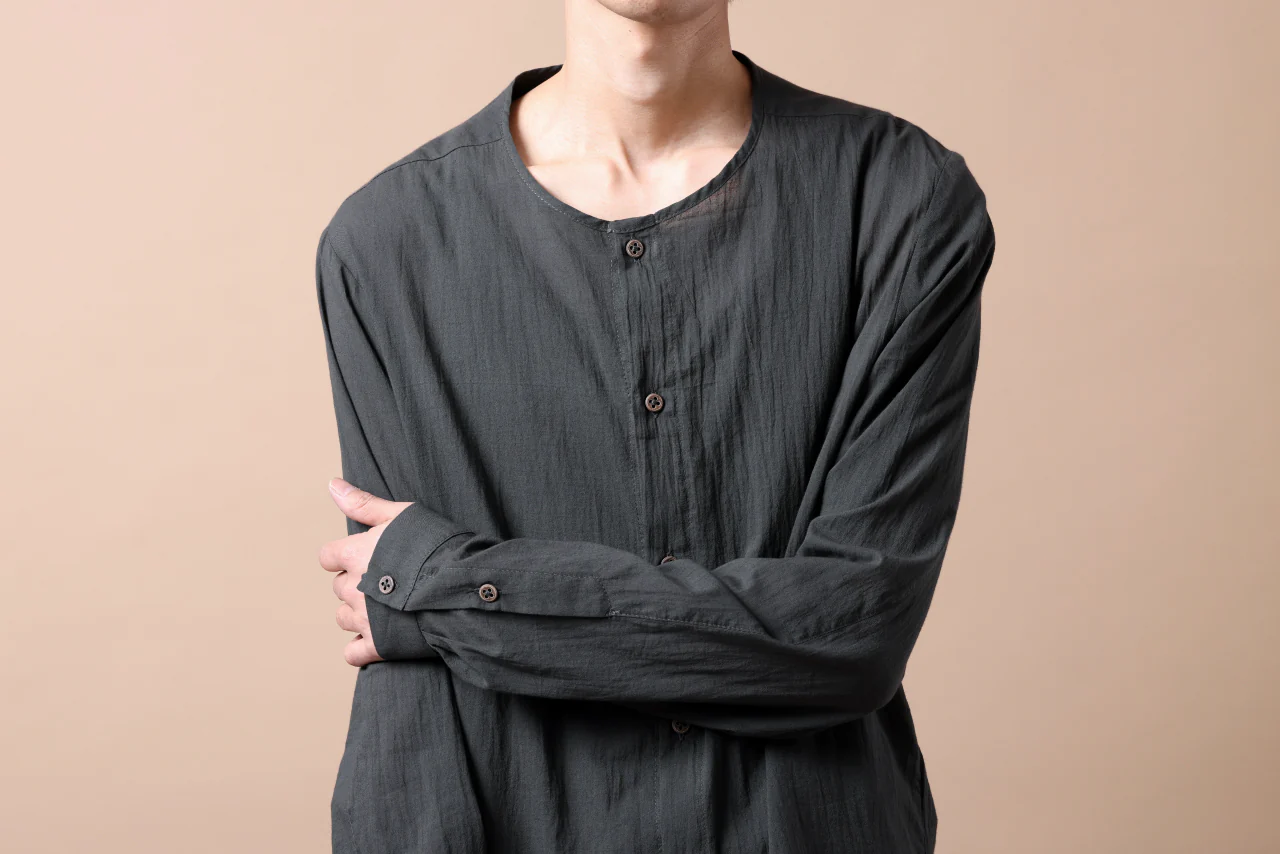 Hannibal. Collarless Shirt / Jos 132. (ANTHRACITE) - Image 28