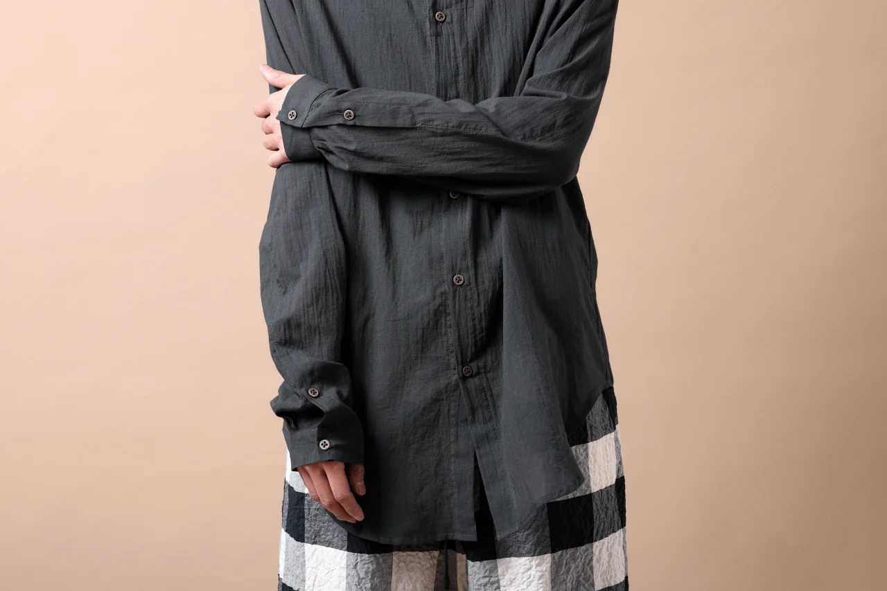 Hannibal. Collarless Shirt / Jos 132. (ANTHRACITE) - Image 29