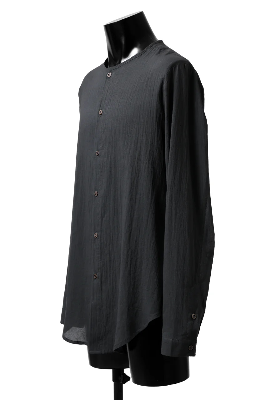 Hannibal. Collarless Shirt / Jos 132. (ANTHRACITE) - Image 3