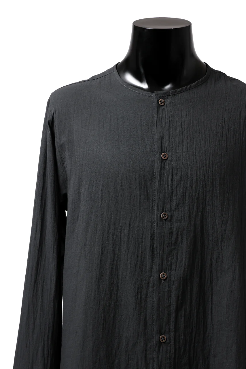 Hannibal. Collarless Shirt / Jos 132. (ANTHRACITE) - Image 7