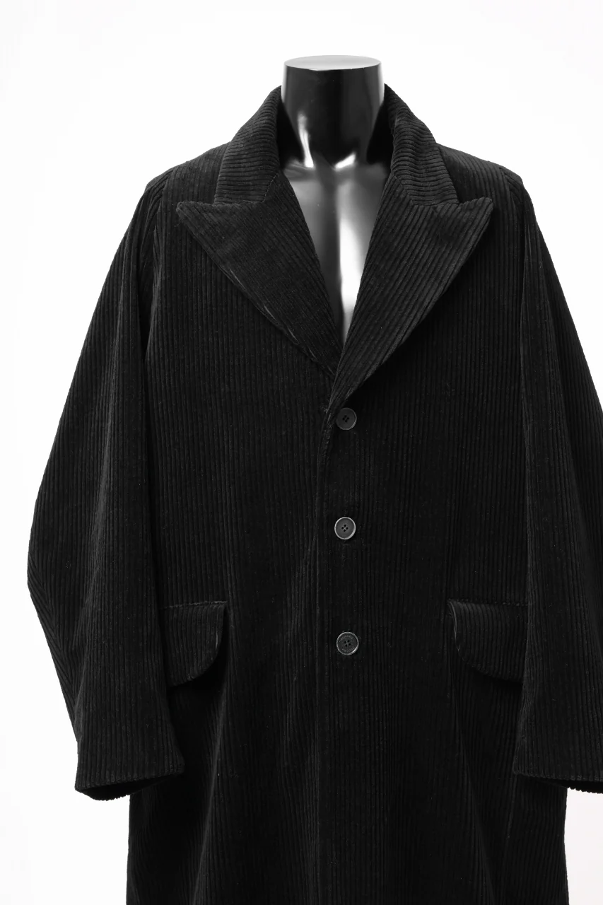 Hannibal. Oversized Fitting Corduroy Coat / ricardo 110. (BLACK CORD) - Image 13