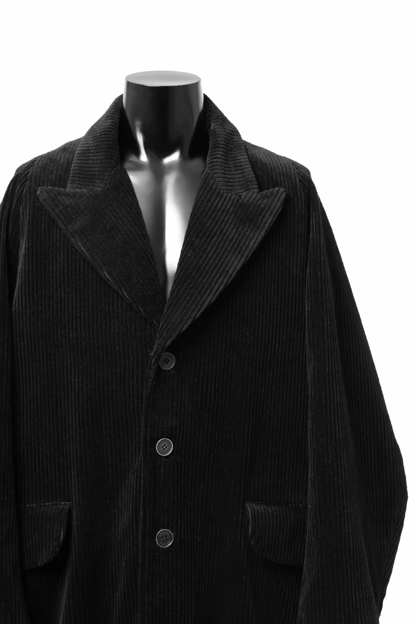 Hannibal. Oversized Fitting Corduroy Coat / ricardo 110. (BLACK CORD) - Image 16