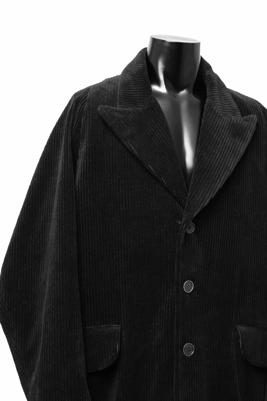 Hannibal. Oversized Fitting Corduroy Coat / ricardo 110. (BLACK CORD) - Image 17