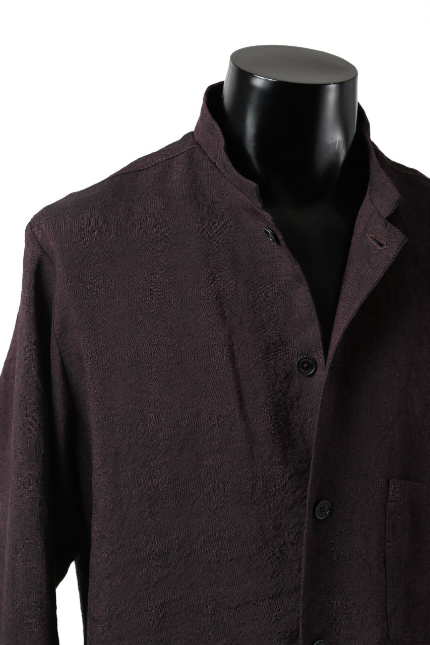 Hannibal. Short Stand Collar Shirt / pierre 122. (BURGUNDY) - Image 10