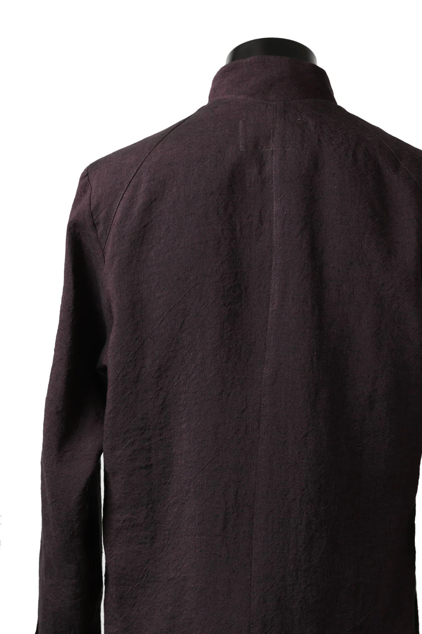 Hannibal. Short Stand Collar Shirt / pierre 122. (BURGUNDY) - Image 13