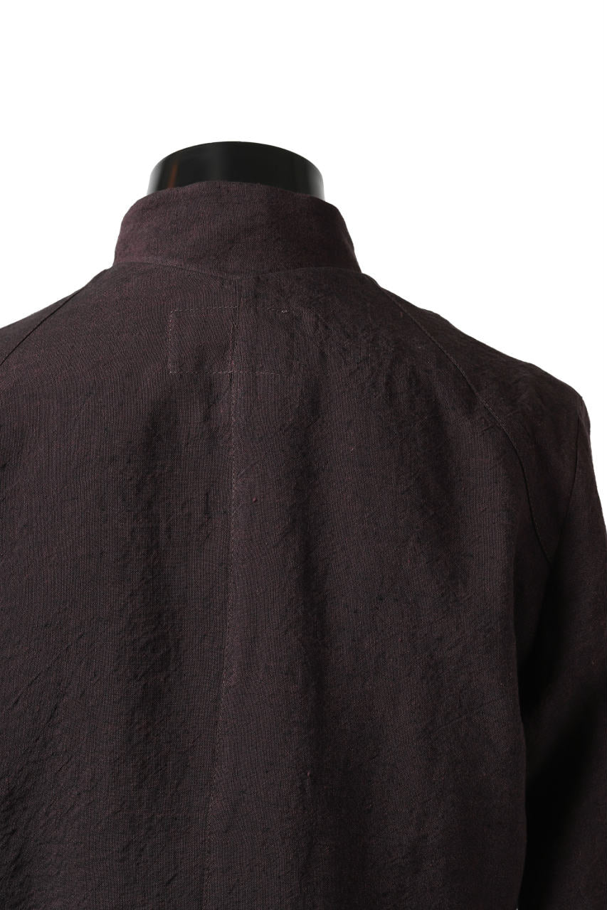 Hannibal. Short Stand Collar Shirt / pierre 122. (BURGUNDY) - Image 14