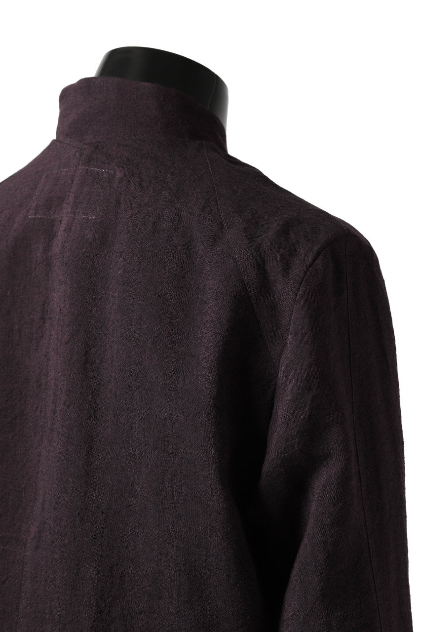 Hannibal. Short Stand Collar Shirt / pierre 122. (BURGUNDY) - Image 16