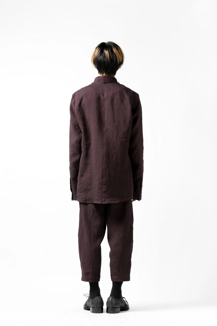 Hannibal. Short Stand Collar Shirt / pierre 122. (BURGUNDY) - Image 28