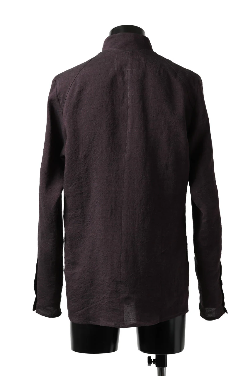 Hannibal. Short Stand Collar Shirt / pierre 122. (BURGUNDY) - Image 4