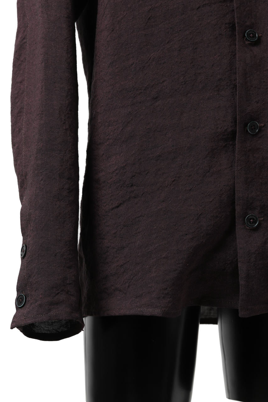 Hannibal. Short Stand Collar Shirt / pierre 122. (BURGUNDY) - Image 7
