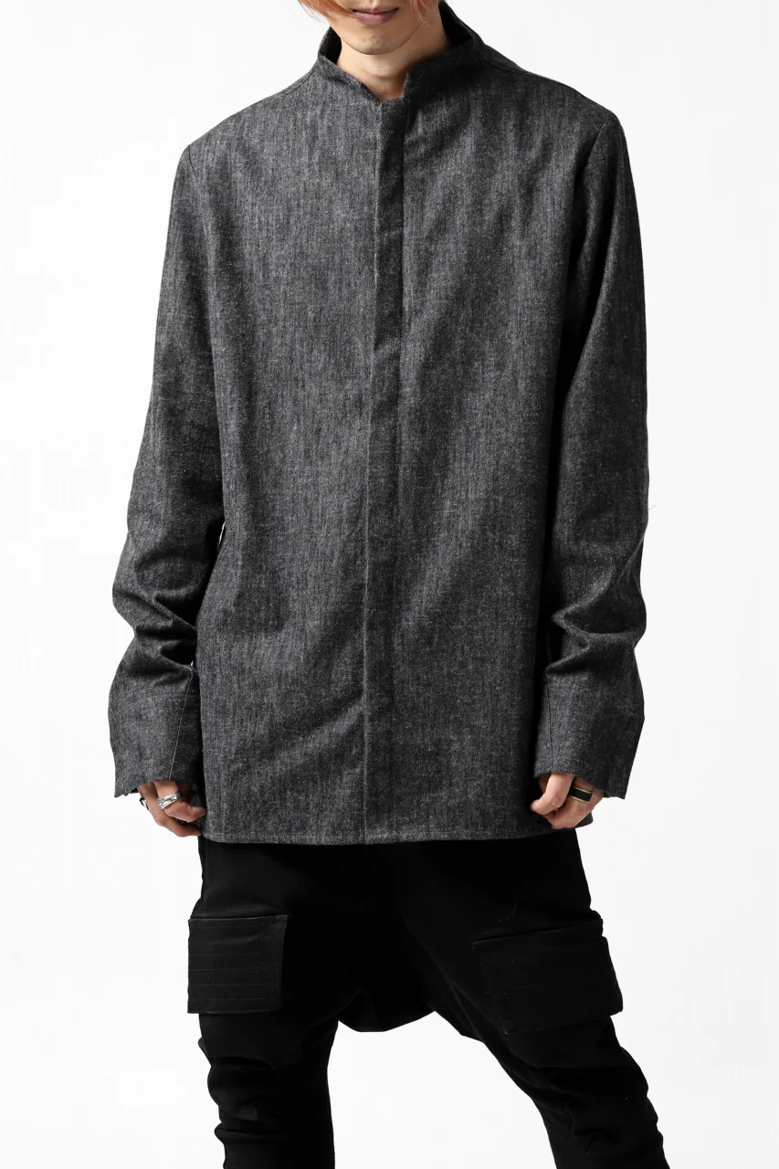 Hannibal. Stand Collar Shirt / Jorma 126. (SHADOW) - Image 3