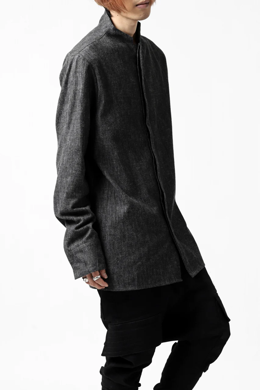 Hannibal. Stand Collar Shirt / Jorma 126. (SHADOW) - Image 6
