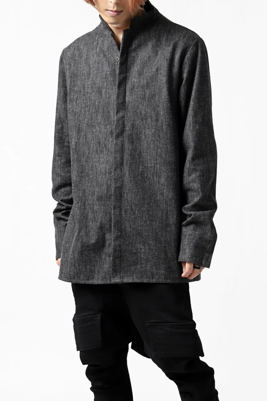 Hannibal. Stand Collar Shirt / Jorma 126. (SHADOW) - Image 8