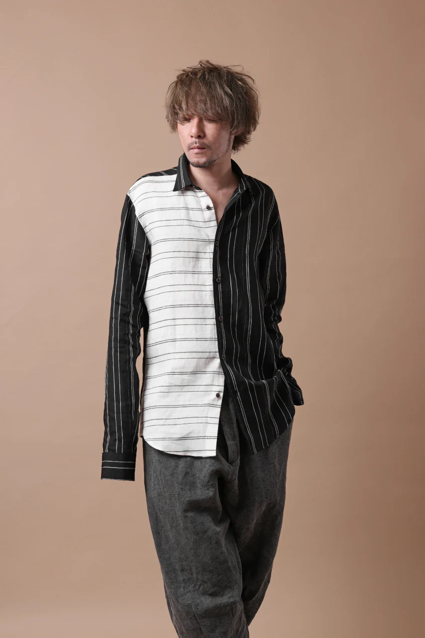Hannibal. Switch Panel Shirt / Jannic 127. (BLACK×WHITE) - Image 24