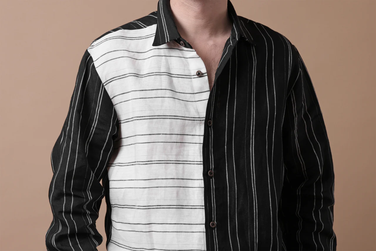 Hannibal. Switch Panel Shirt / Jannic 127. (BLACK×WHITE) - Image 29