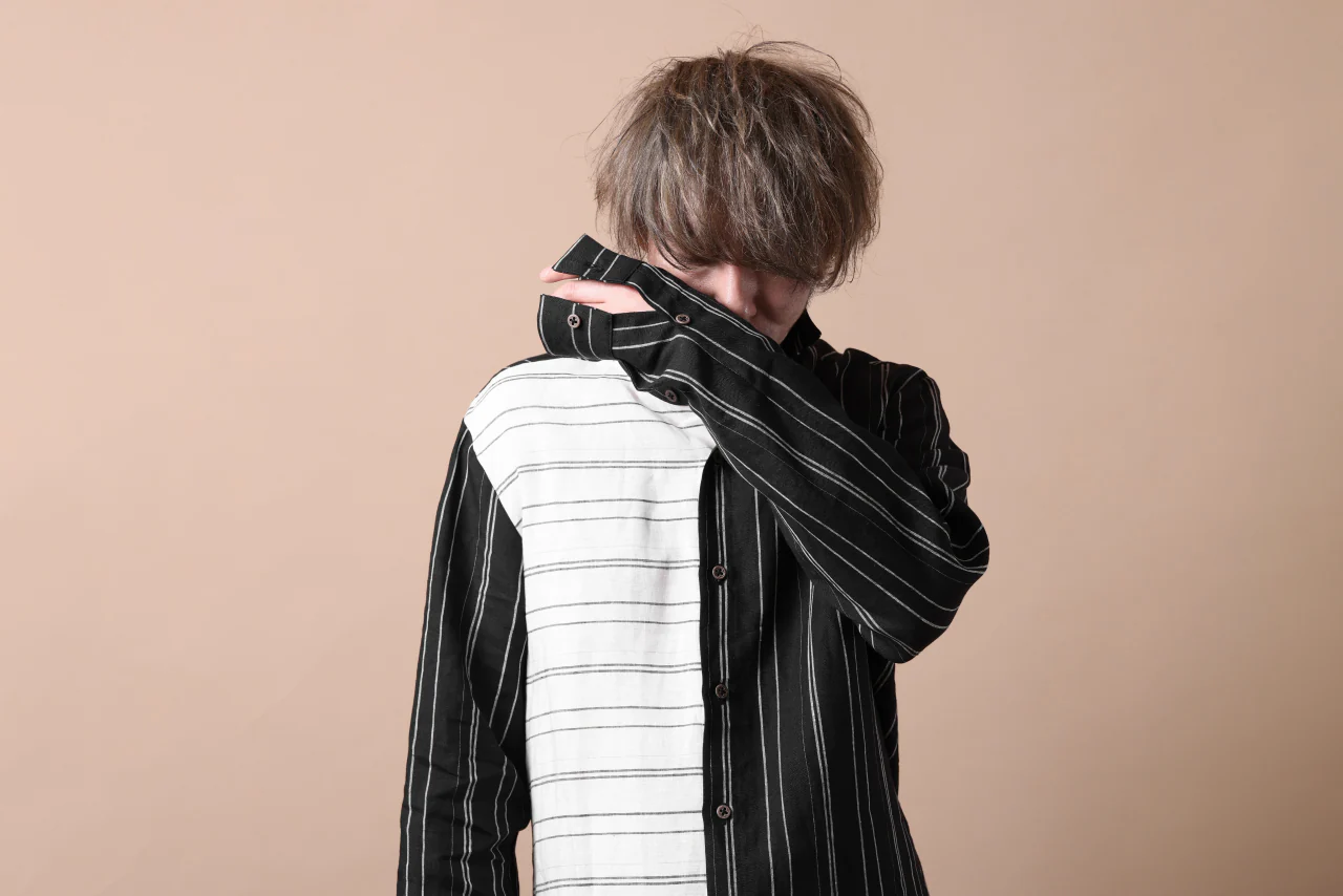Hannibal. Switch Panel Shirt / Jannic 127. (BLACK×WHITE) - Image 30