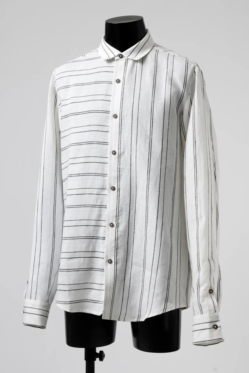 Hannibal. Switch Panel Shirt / Jannic 127. (WHITE STRIPED) - Image 2