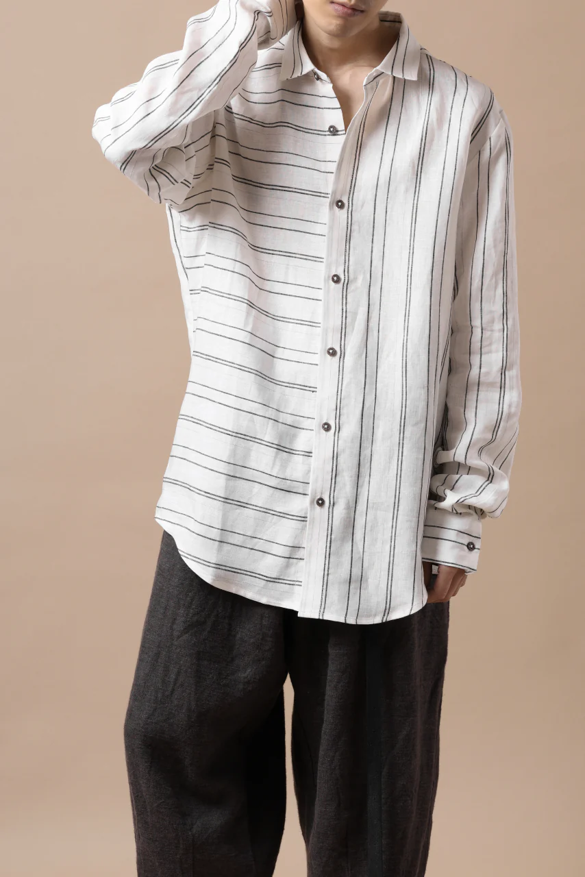 Hannibal. Switch Panel Shirt / Jannic 127. (WHITE STRIPED) - Image 24