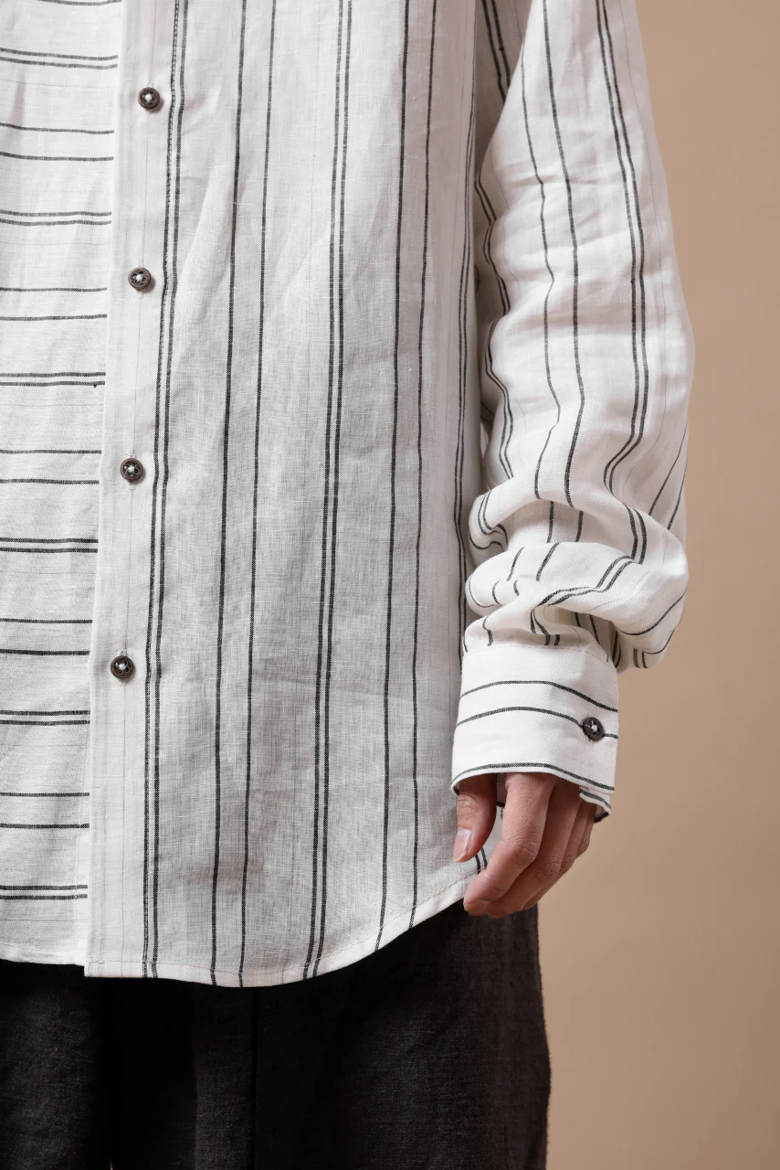 Hannibal. Switch Panel Shirt / Jannic 127. (WHITE STRIPED) - Image 29