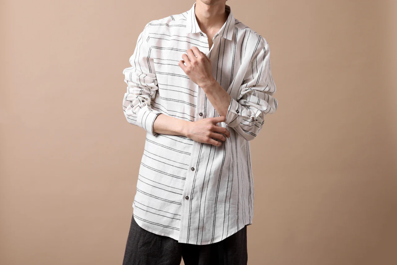 Hannibal. Switch Panel Shirt / Jannic 127. (WHITE STRIPED) - Image 35