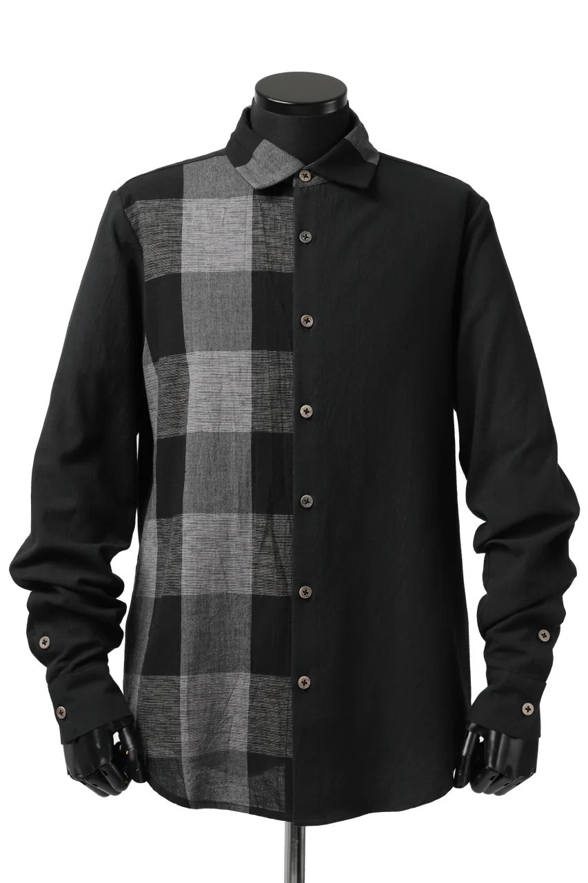 Hannibal. Switching Check Panel Shirt / Jumah 124. (PEPPLE)