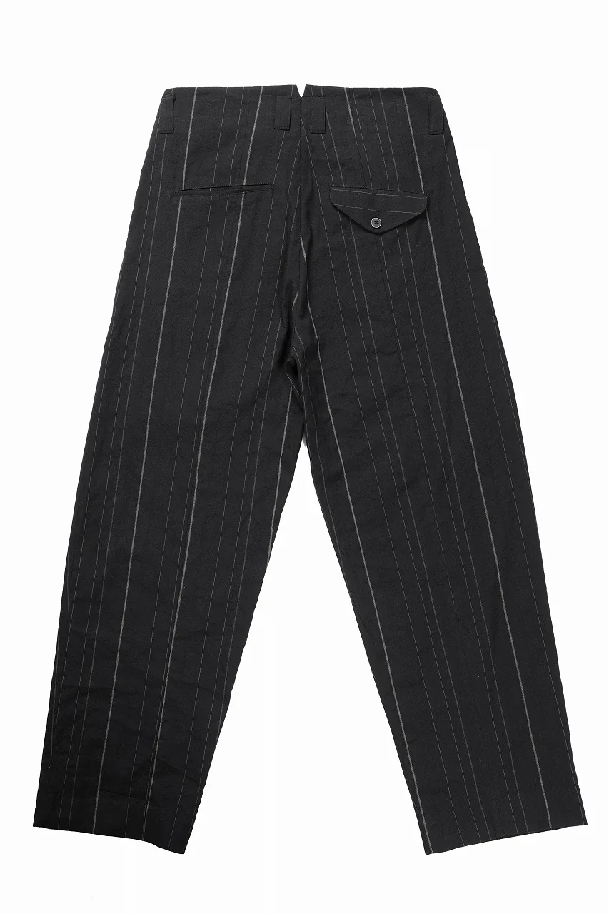 Hannibal. Wide Pleated Trousers / Homer 222. (BLACK CHALK STRIPED) - Image 4