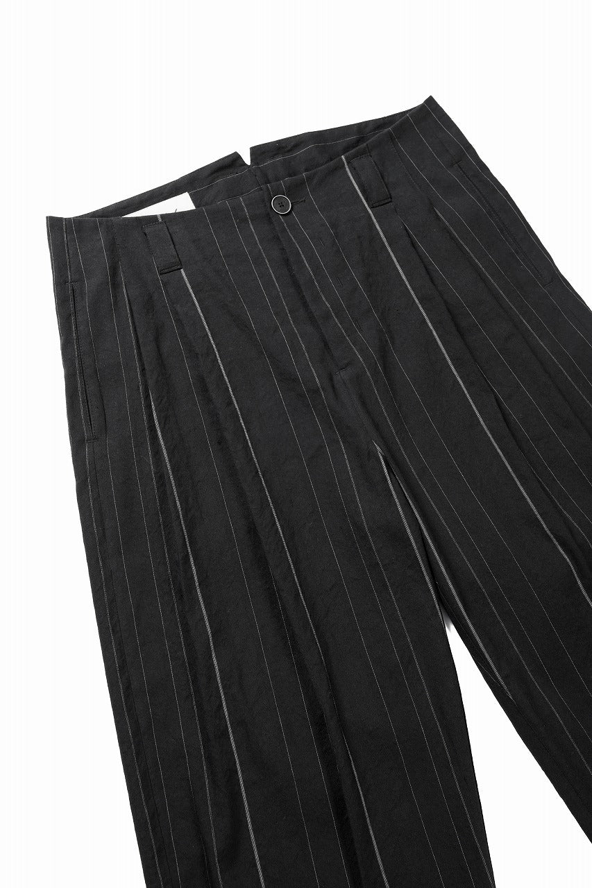 Hannibal. Wide Pleated Trousers / Homer 222. (BLACK CHALK STRIPED) - Image 7