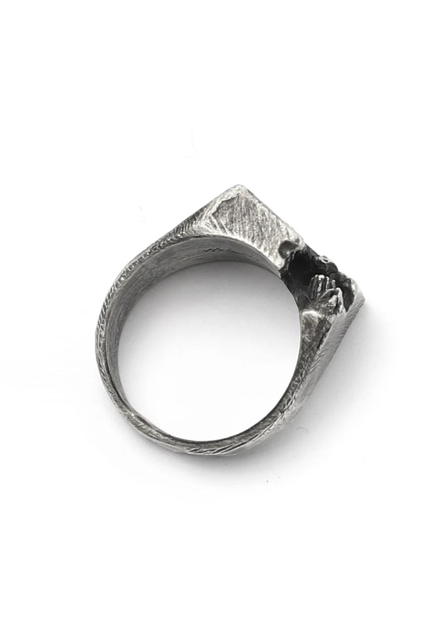 Holzpuppe Barnacle Deficiency Square Mark Silver Ring (BR-518) - Image 11