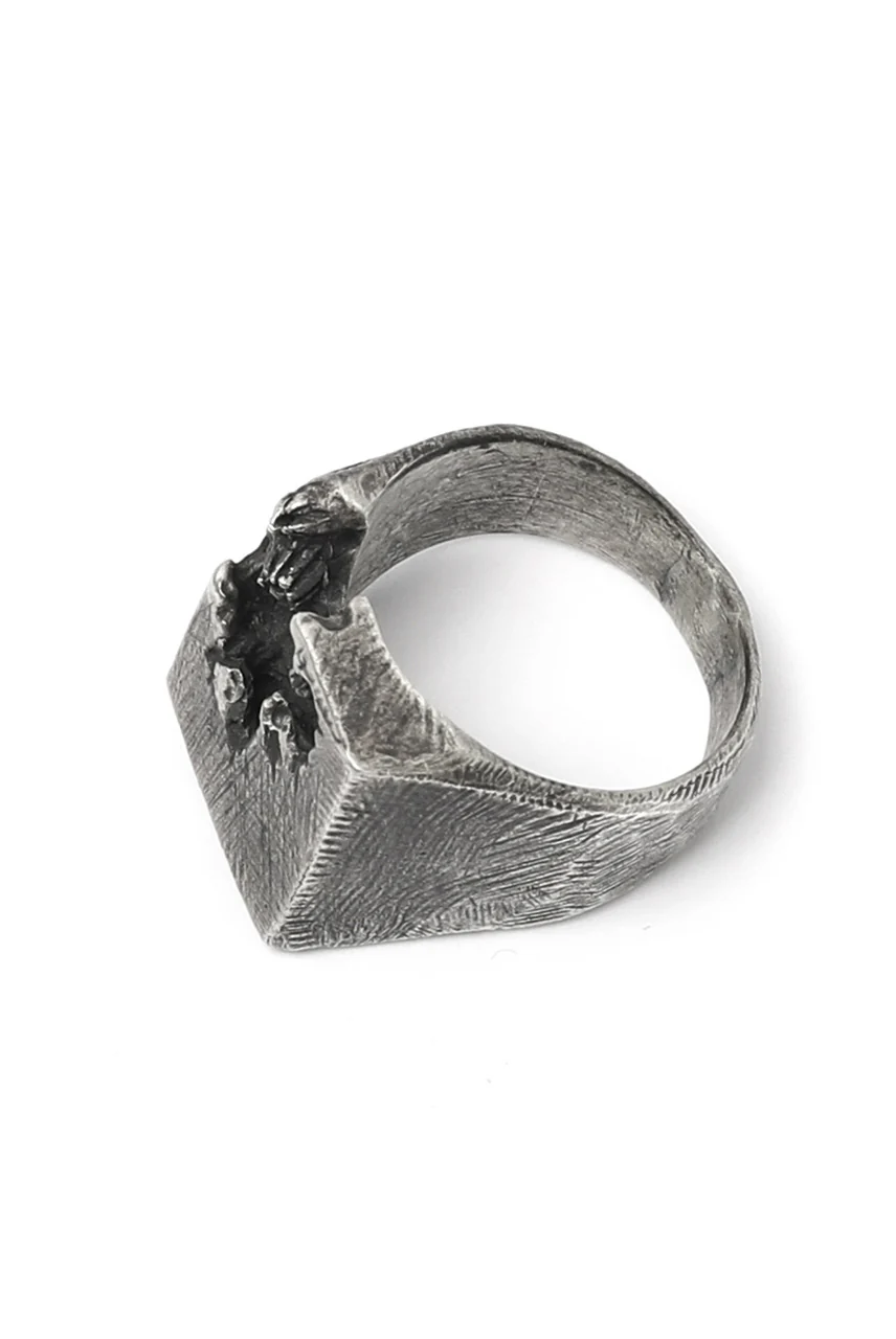 Holzpuppe Barnacle Deficiency Square Mark Silver Ring (BR-518) - Image 3