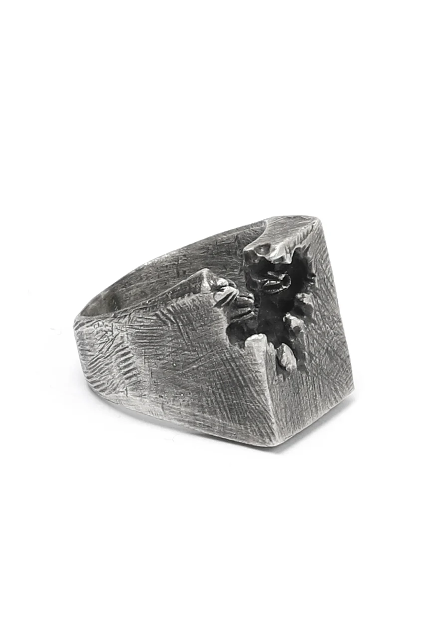 Holzpuppe Barnacle Deficiency Square Mark Silver Ring (BR-518) - Image 4