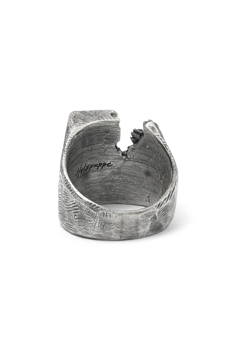 Holzpuppe Barnacle Deficiency Square Mark Silver Ring (BR-518) - Image 9