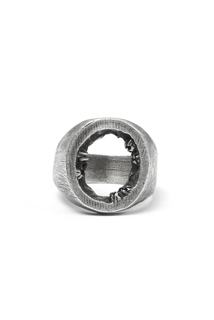 Holzpuppe Barnacle Hollow Silver Ring (BR-601) - Image 5