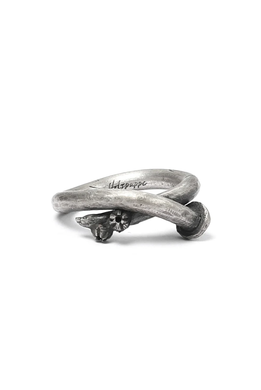 Holzpuppe Barnacle Rusted Nail Silver Ring (PR-213) - Image 4
