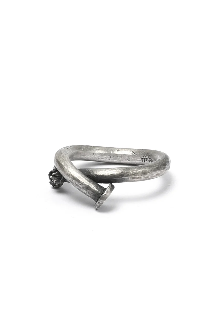 Holzpuppe Barnacle Rusted Nail Silver Ring (PR-213) - Image 6