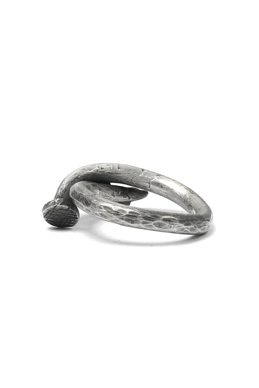 Holzpuppe Barnacle Rusted Nail Silver Ring (PR-213) - Image 7