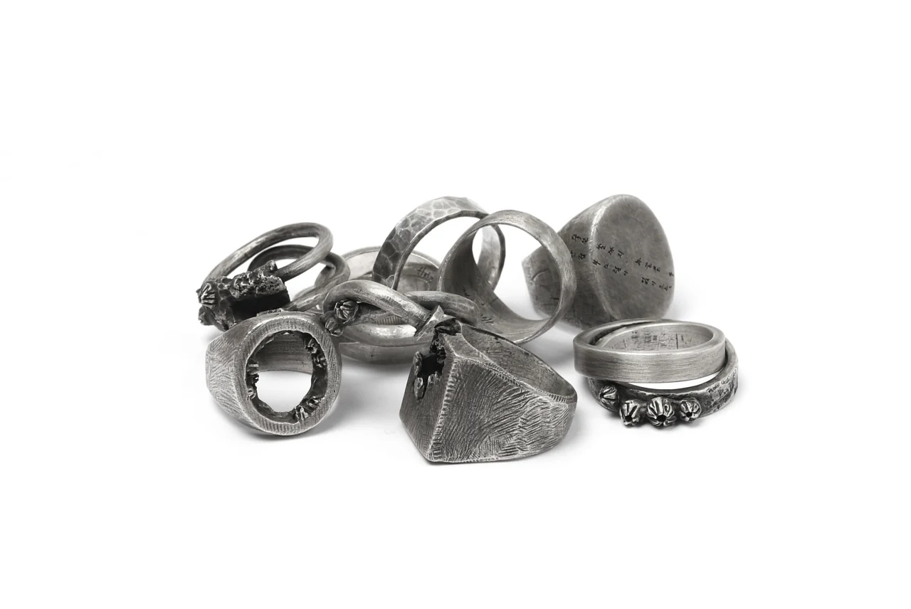 Holzpuppe Barnacle Vertical Oval Silver Ring (BR-519) - Image 11