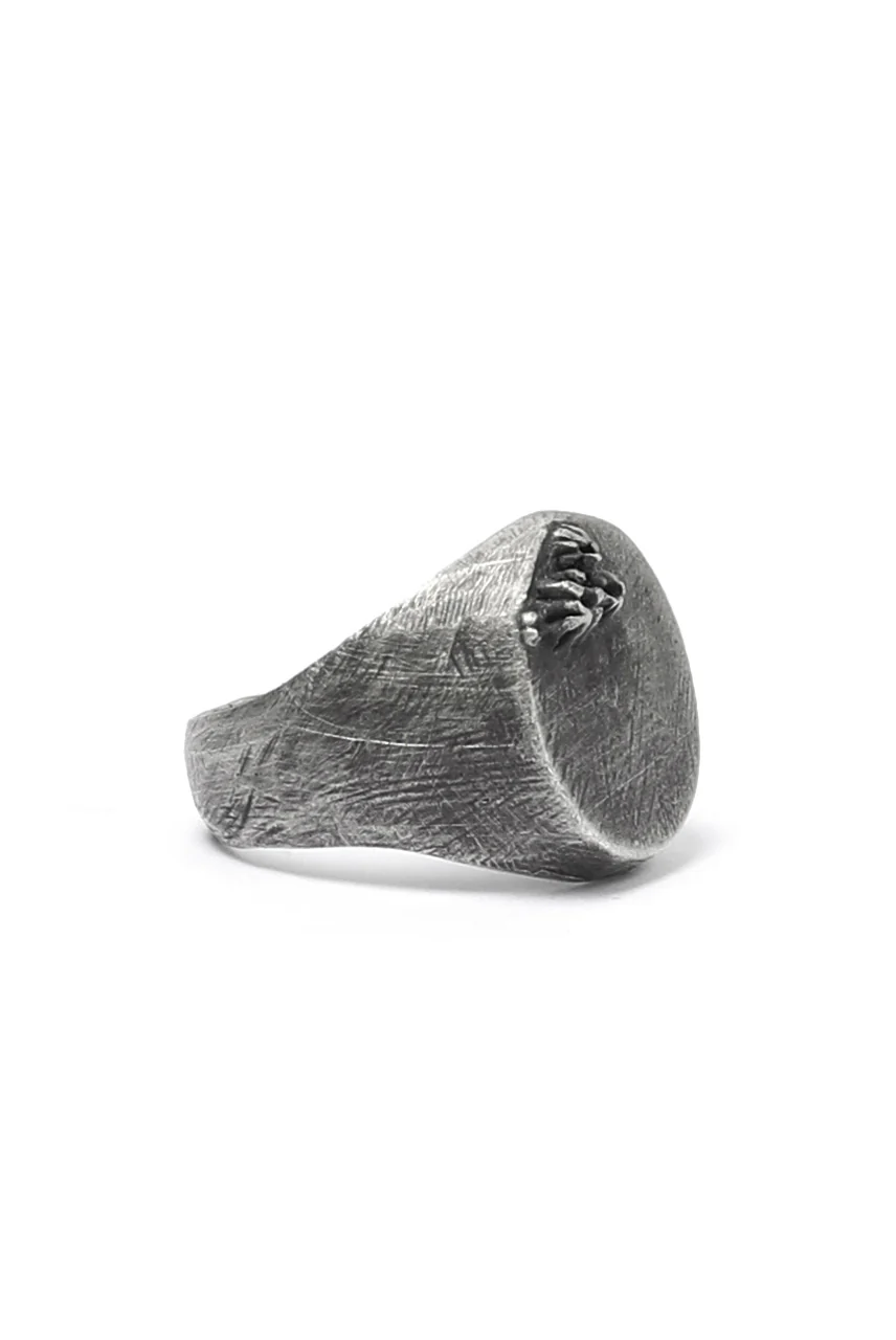 Holzpuppe Barnacle Vertical Oval Silver Ring (BR-519) - Image 4