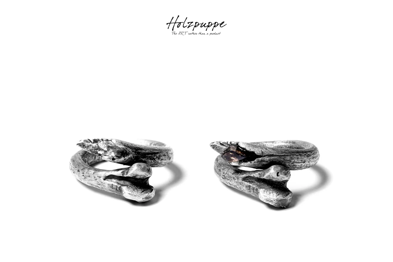 Holzpuppe exclusive Bone ring with Smoke Quartz - Image 24