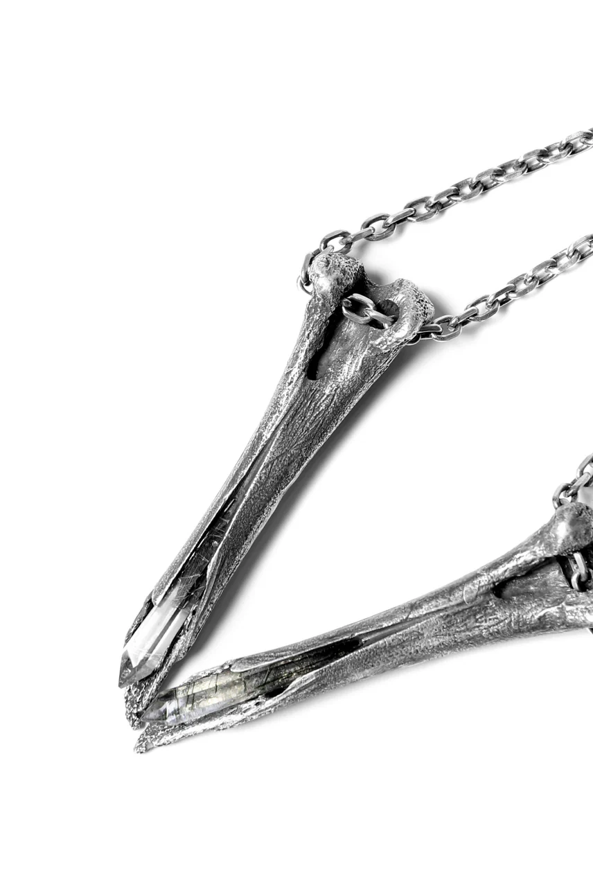 Holzpuppe exclusive Femur Bone Pendants with Green Tourmalinated Quartz - Image 8