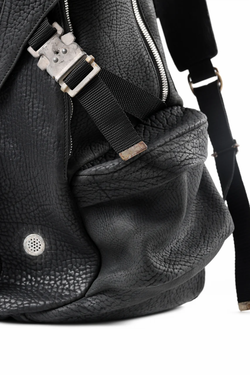 ierib Addiction Rucksack / Rough Bull Leather (BLACK) - Image 11