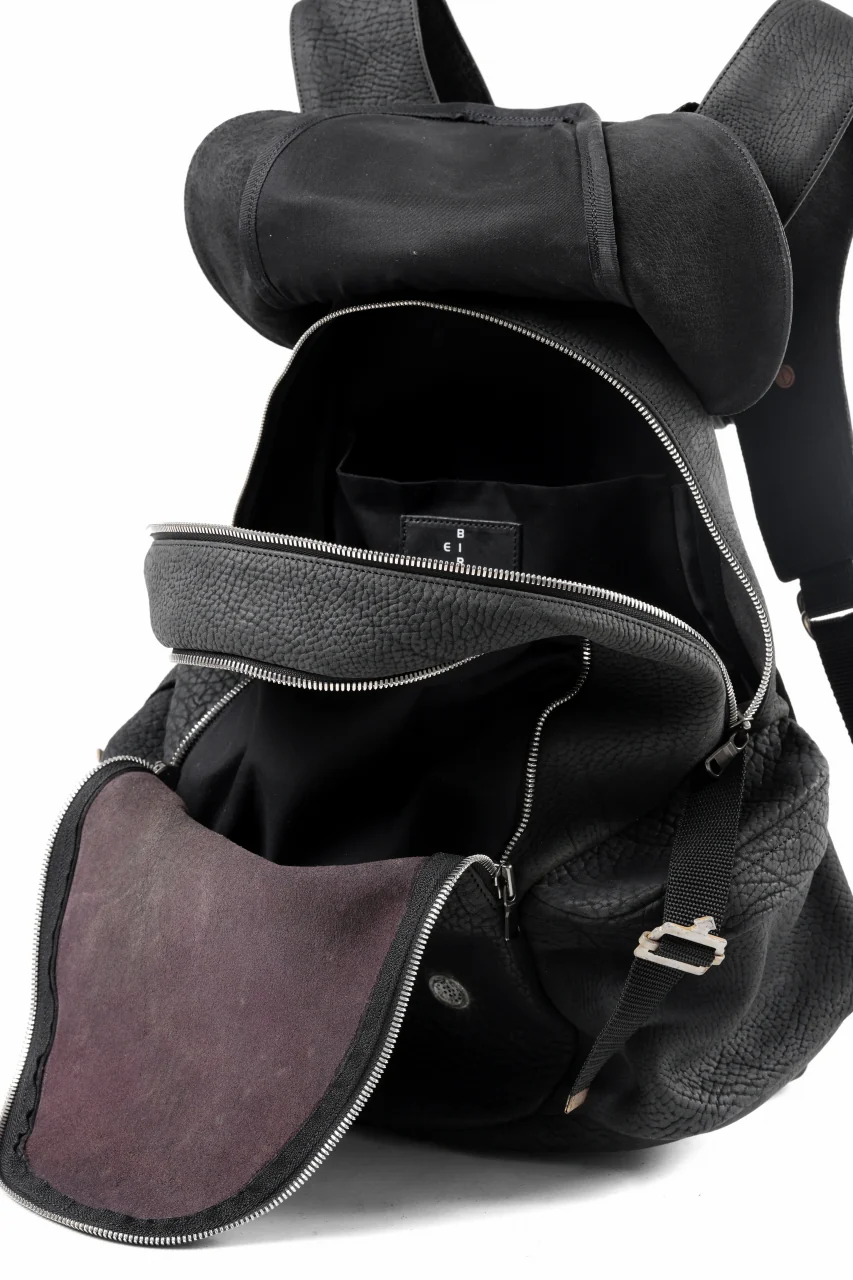 ierib Addiction Rucksack / Rough Bull Leather (BLACK) - Image 19