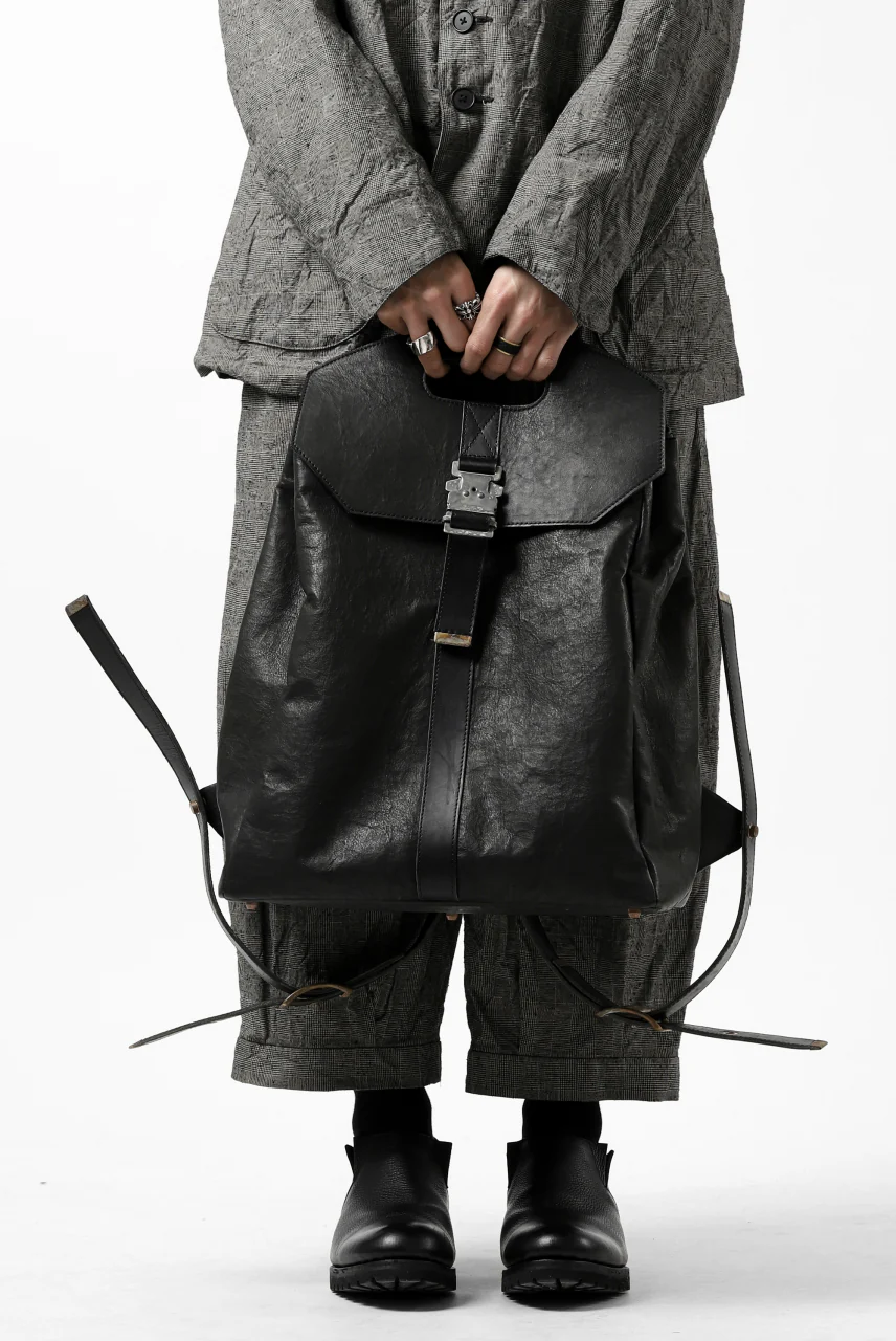 ierib BARK 2WAY HAND RUCKSACK / DYNEEMA Leather (BLACK) - Image 27